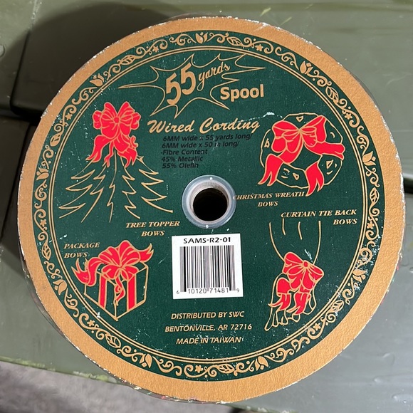 Ribbon corded 55 yds Christmas - Picture 2 of 3